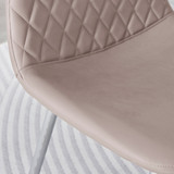 2x Corona Cappuccino Beige Faux Leather Dining Chairs Silver Legs - Corona-cappuccino-silver-dining-chair-5.jpg