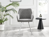2x Falun Light Grey Fabric Dining Chairs Silver Legs - falun-light-grey-fabric-silver-leg-dining-chair.jpg