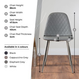 2x Corona Grey Faux Leather Dining Chairs Black Legs - 100-FBOX-Corona-Chair-image-2.jpg