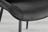 2x Pesaro Black Velvet Dining Chairs Black Legs - Pesaro-Black-black-dining-chair-9.jpg