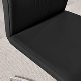 2x Willow Black Faux Leather 'Z' Dining Chairs - Willow-black-silver-dining-chair-5.jpg