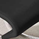 2x Willow Black Faux Leather 'Z' Dining Chairs - Willow-black-silver-dining-chair-6.jpg