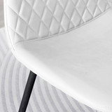 2x Corona Black Leg White Faux Leather Dining Chair - Corona-white-black-dining-chair-5.jpg