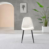 2x Corona White Faux Leather Dining Chairs Black Legs - Corona-white-black-dining-chair-4.jpg