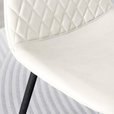 2x Corona White Faux Leather Dining Chairs Black Legs - Corona-white-black-dining-chair-5.jpg