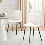 2x Corona White Faux Leather Dining Chairs Black Legs - Corona-white-black-dining-chair-Hero-Crop.jpg