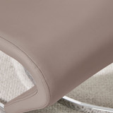 2x Willow Cappuccino Beige Faux Leather 'Z' Dining Chairs - Willow-cappuccino-silver-dining-chair-6.jpg
