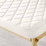 4x Milan White Hatched Faux Leather Dining Chairs Gold Legs - Milan-White-faux-leather-gold-dining-chair-6.jpg