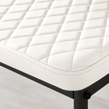 4x Milan White Hatched Faux Leather Dining Chairs Black Legs - Milan-White-faux-leather-black-dining-chair-6.jpg
