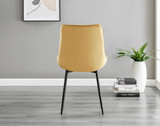 2x Pesaro Mustard Velvet Dining Chairs Black Legs - Pesaro-Black-mustard-yellow-dining-chair-4.jpg