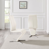 2x Willow White Faux Leather 'Z' Dining Chairs - New-Willowwhite-silver-dining-chair-2.jpg