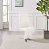 2x Willow White Faux Leather 'Z' Dining Chairs - New-Willowwhite-silver-dining-chair-4.jpg