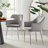 2x Calla Grey Velvet Dining Chairs with Silver Legs - Calla-Grey-Velvet-Silver-dining-chair-CROP.jpg
