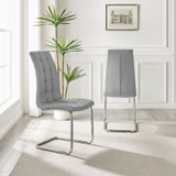 2x Elephant Grey Murano Dining Chairs - Murana-grey-silver-dining-chair-2.jpg