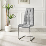 2x Elephant Grey Murano Dining Chairs - Murana-grey-silver-dining-chair-3.jpg