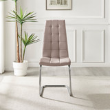 2x Murano Cappuccino Beige Dining Chairs - Murana-cappuccino-silver-dining-chair-4.jpg