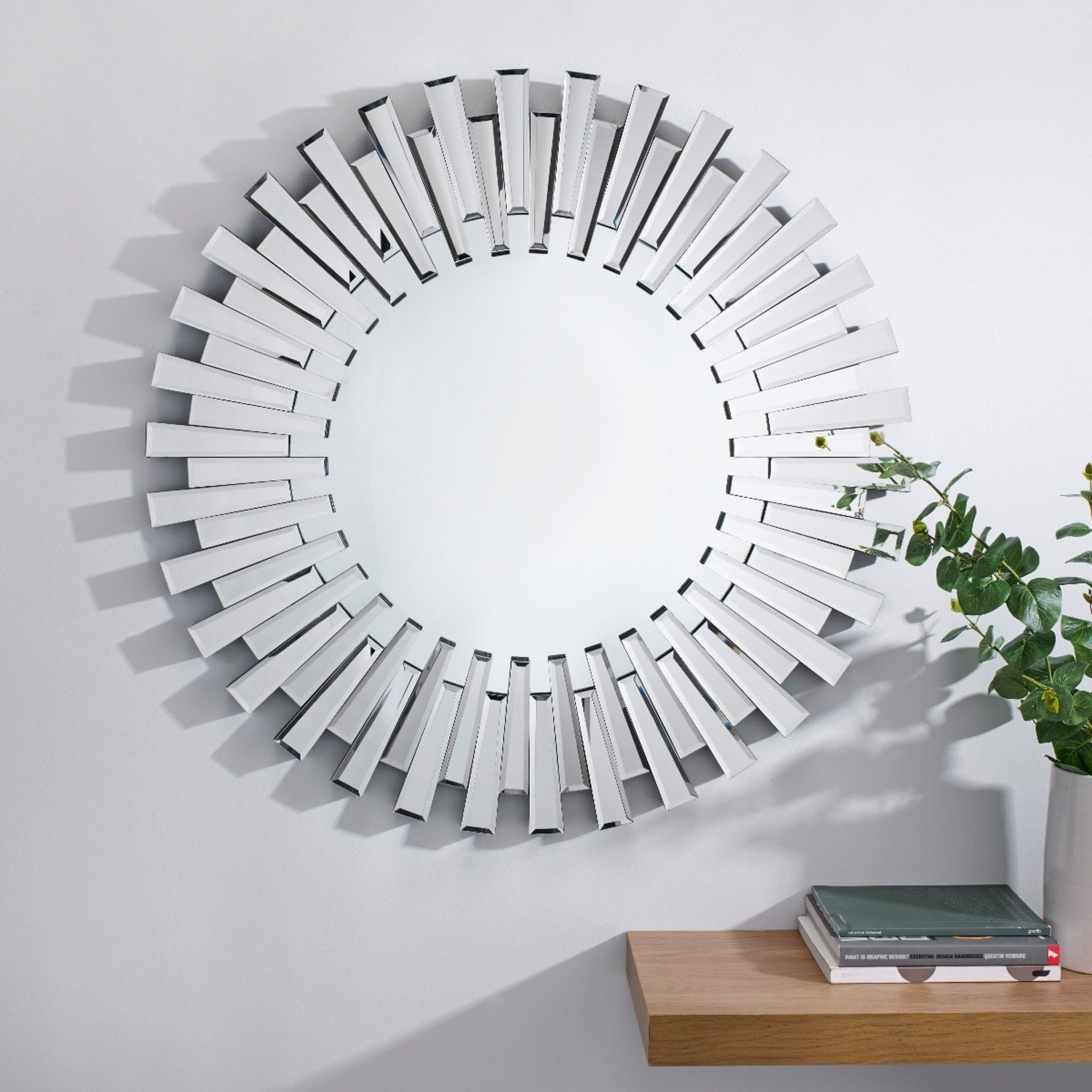 Starburst Small/Large Silver Round Modern Mirror