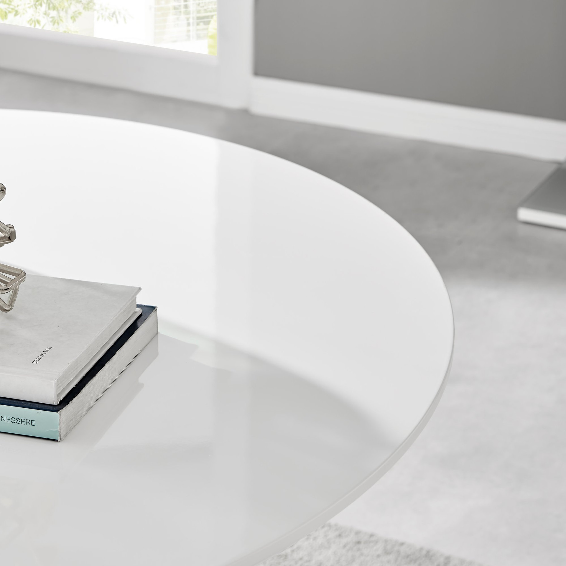 Palma White High Gloss Round Dining Table & Nora Silver Leg Chairs ...