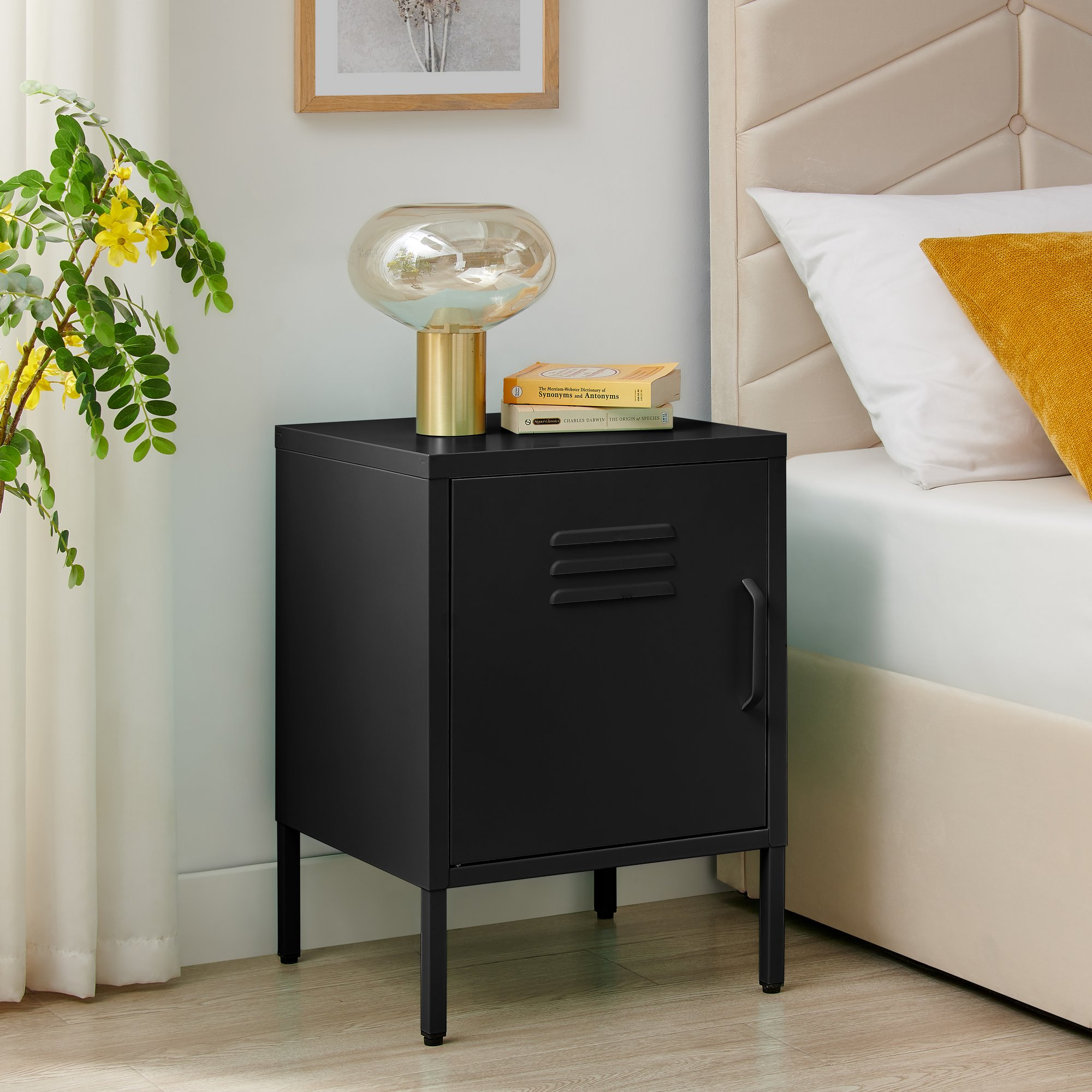 Teksi Black Metal Bedside Table Bedroom Furniture — free download