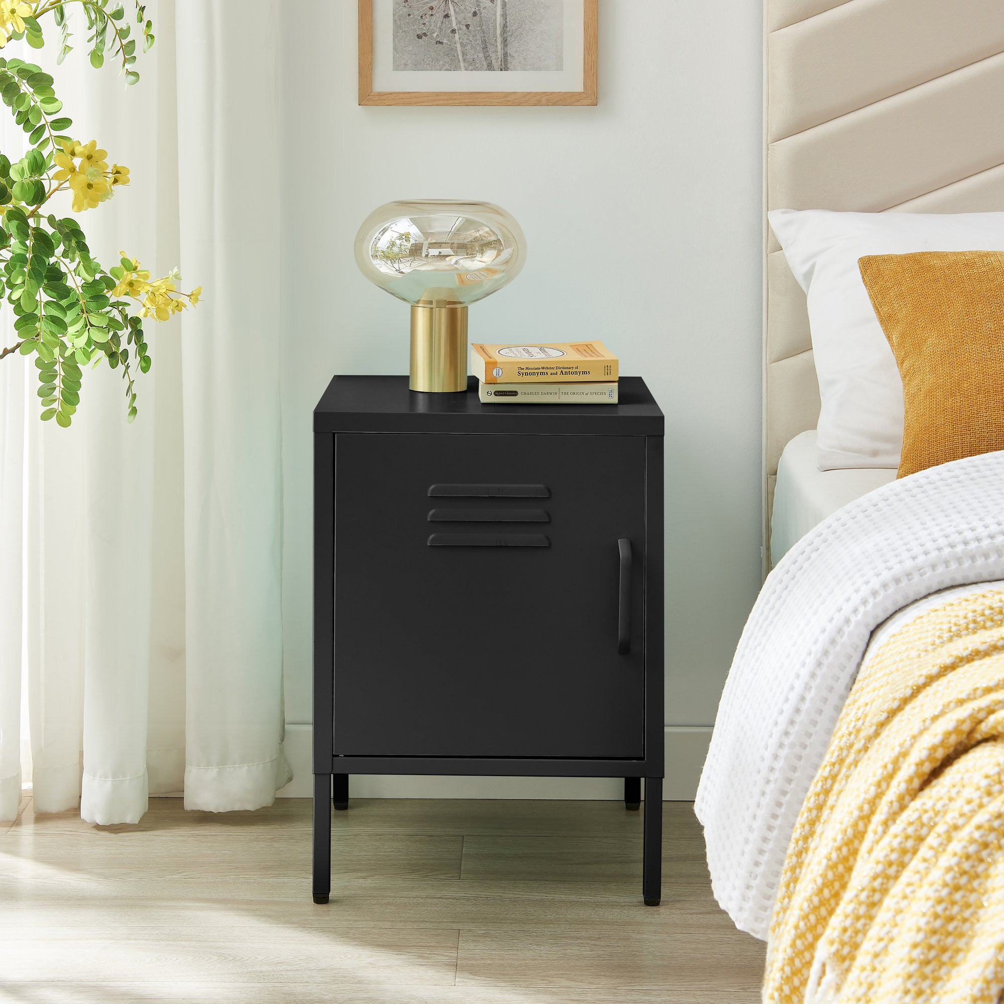 Teksi Black Metal Bedside Table Bedroom Furniture — free download
