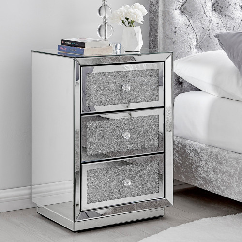 Silver side table with drawer best sale