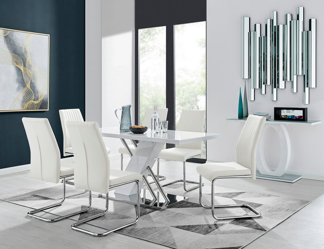 White high gloss dining chairs online
