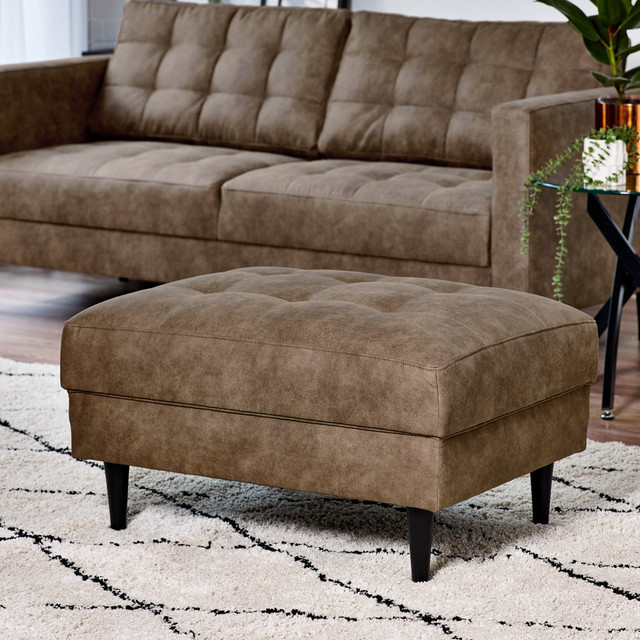 Brown Jessup Dark Brown Leather Footstool main image 1