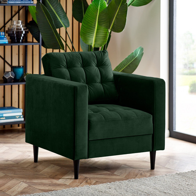 Jolene Emerald Green Velvet Armchair | Living Room Furniture