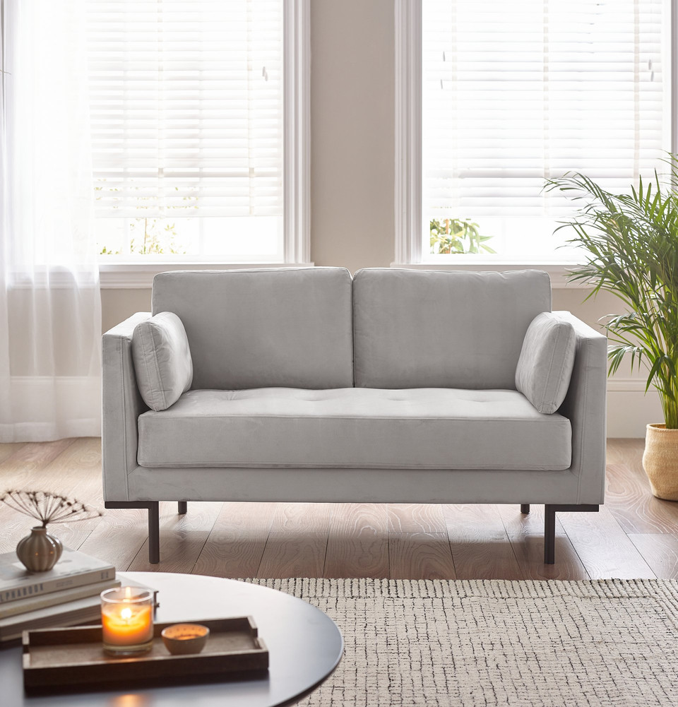 Evelyn 2 Seater Velvet Taupe Beige Velvet Sofa
