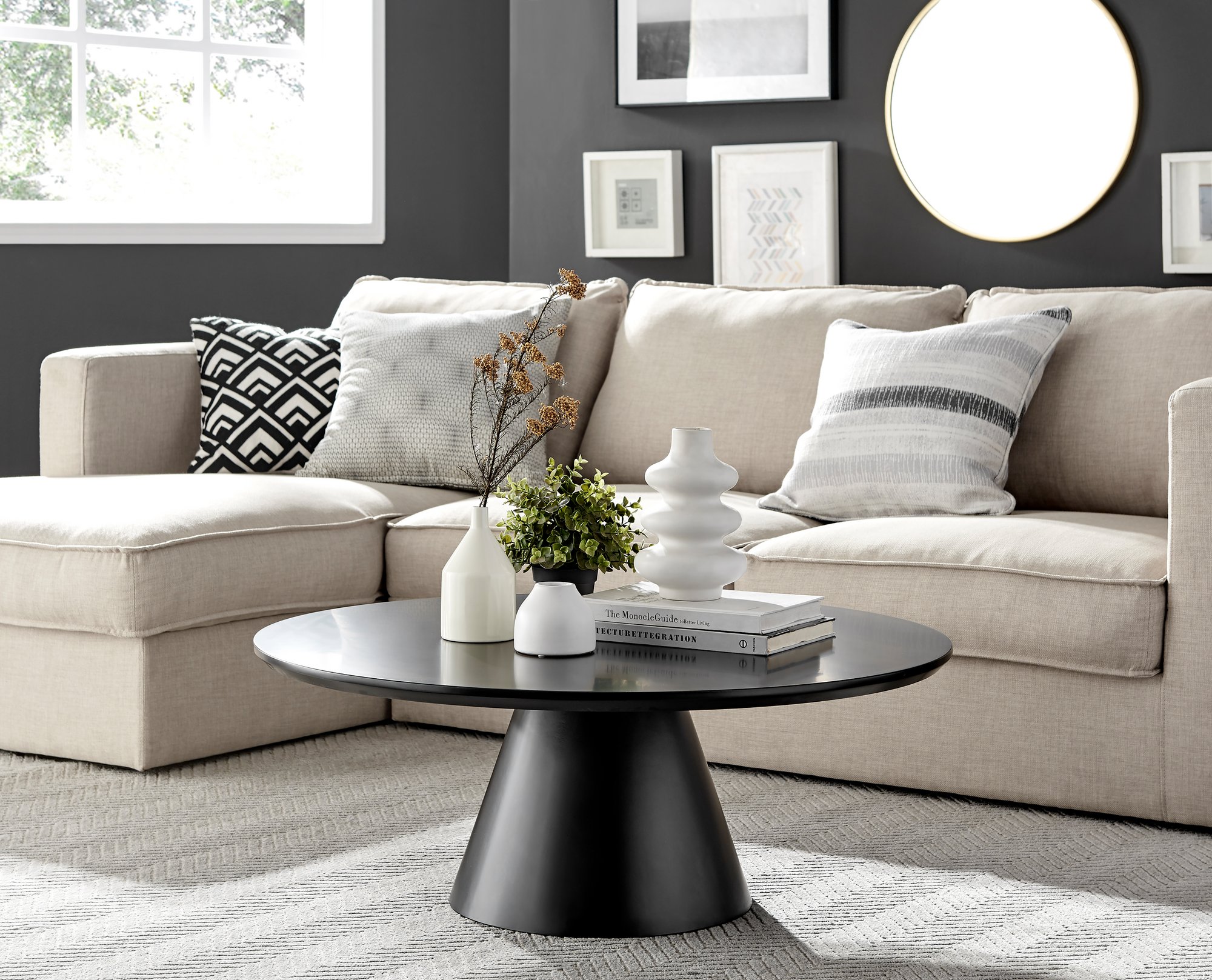 Black side clearance table modern