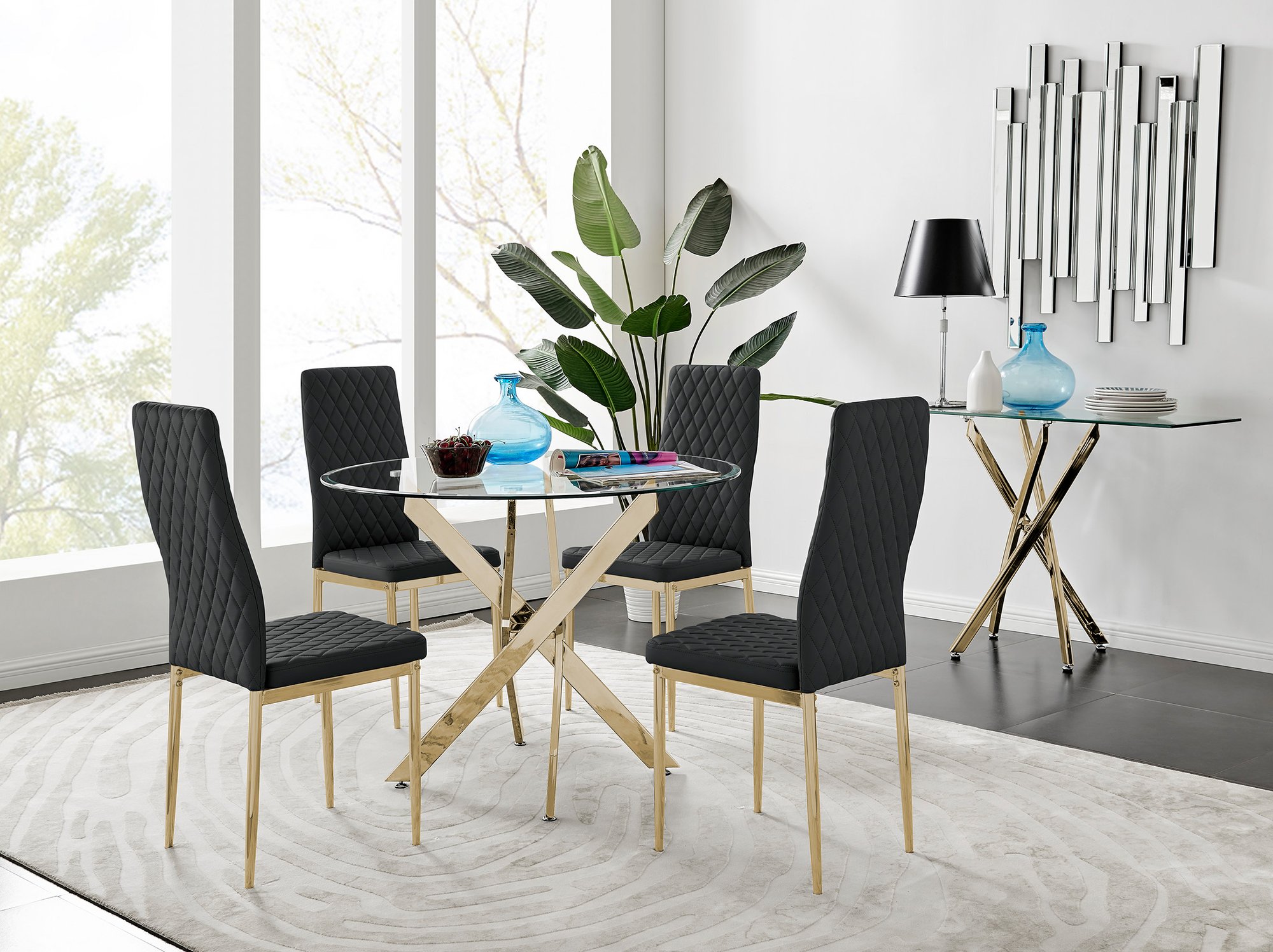 Gold dining chairs set shop of 4