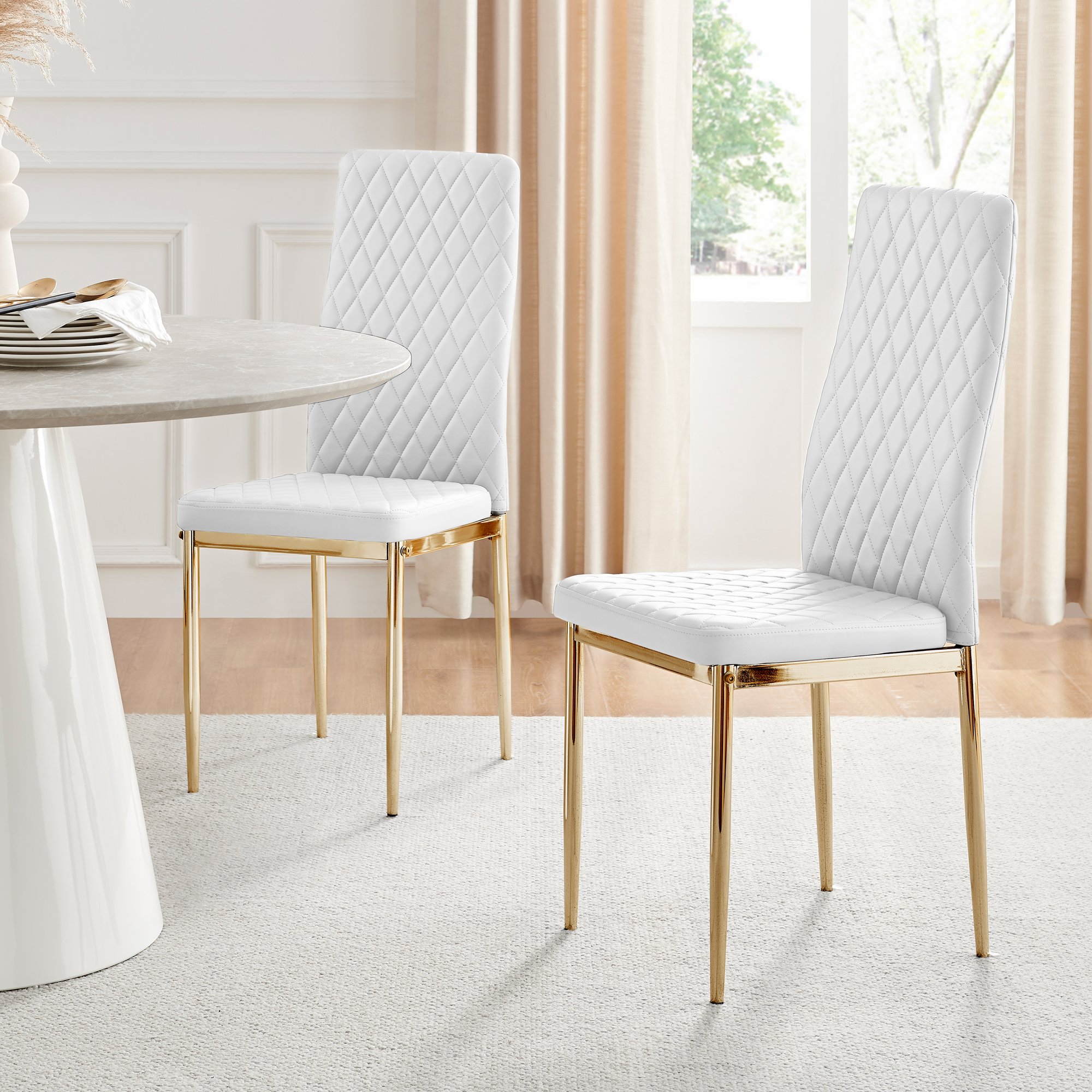 White gold 2025 dining chair