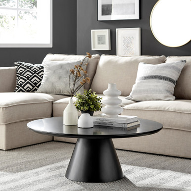 Palma Round Black Coffee Table