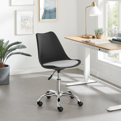 Oslo Black and White Faux Leather Office Chair Furniturebox UK
