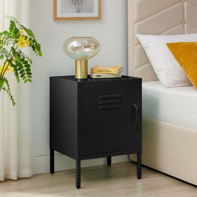 Teksi Black Metal Bedside Table | Bedroom Furniture