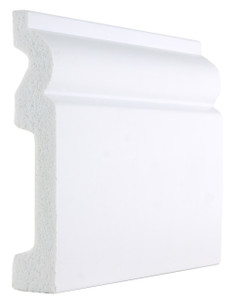 White Plastic PVC Torus Skirting Boards -120mm x 20mm x 2900mm 