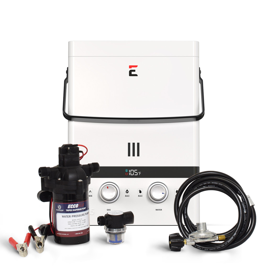 Luxe 1.5 GPM Portable Outdoor Tankless Water Heater bundle 