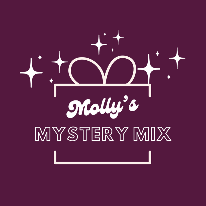Molly's Mystery Mix - What will you get in yours? Jelly, Fizzy, Foamy, Toffee, Chocolate....the list is endless.  A real lucky dip MYSTERY mix made to order by the Molly's Team.  Go on - let us surprise you! 