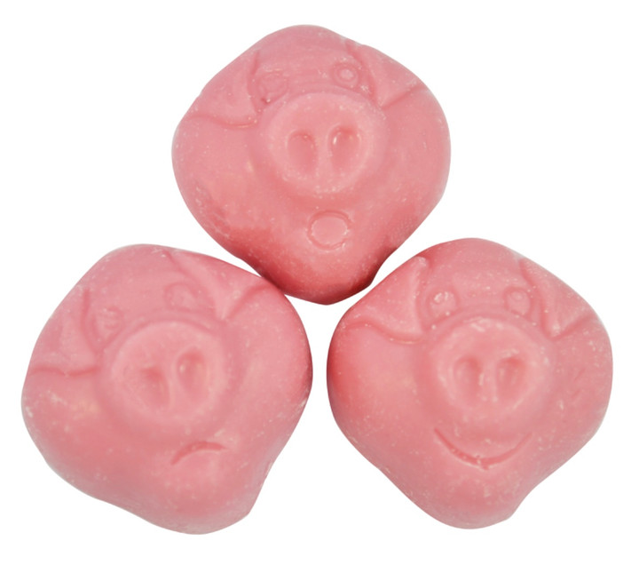 Candy Pink Pigs - Novelty strawberry flavour candy each one with a cute little piggy face, look out for the different expressions! A great party bag filler or wedding favour!