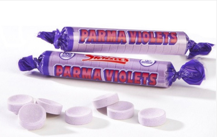 Swizzels Parmaviolets - Delicately perfumed violet sweets from the famous Swizzels Matlow. Just as you remember them! Perfect for Part Bags, Wedding Sweet Buffets, Pinatas or just as a classic Retro Treat.