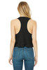 B6682 Bella + Canvas Women's Racerback Cropped Tank Top | Solid Black Blend