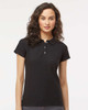  M&O 7007 Ladies Short Sleeve Soft Touch Polo | Fine Black