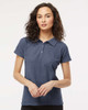  M&O 7007 Ladies Short Sleeve Soft Touch Polo | Heather Navy