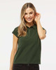 M & O 7600 Ladies Ring Spun Short Sleeve Sport Shirt | New Forest Green