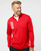 Adidas A482 3-Stripes Double Knit Quarter-Zip Pullover Shirt | Team Collegiate Red/ Grey Two