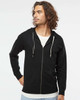 Independent Trading Co. SS1000Z Icon Unisex Lightweight Loopback Terry Full-Zip Hoodie | Black
