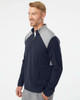 Adidas A532 Textured Mixed Media Quarter-Zip Pullover | Collegiate Navy/ Grey Three