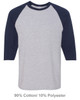 5700 Gildan Heavy Cotton™ Raglan Three-Quarter Sleeve T-Shirt | Sport Grey/ Navy