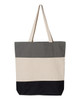 Q-Tees Q125900 11L Tri-Colour Tote | Black/ Natural/ Light Grey