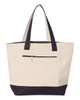 Q-Tees Q1300 Q-Tees 19L Zippered Tote | Natural/ Navy